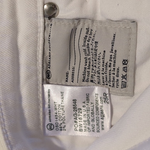 AG Adriano Goldschmied the prima Midrise cigarette white jeans size 25R. - Picture 13 of 14